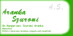 aranka szuromi business card